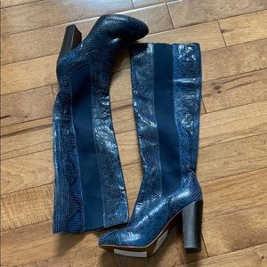 Juicy Couture Snake Skin Heeled Boots